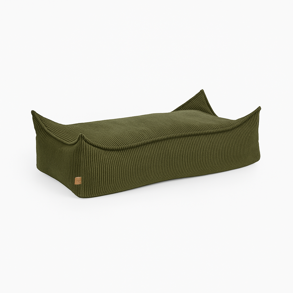 Ästhetischer rechteckiger Puff, Khaki