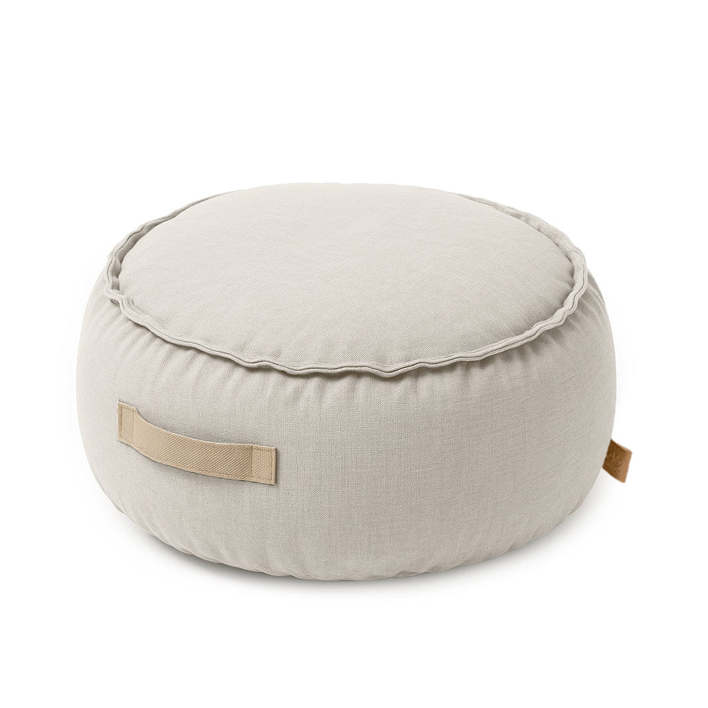 Outzy runder Pouf, Haferrosa Beige
