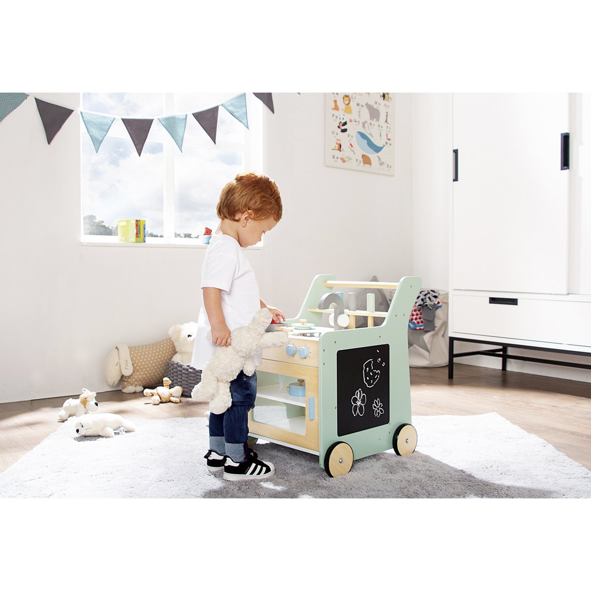 Kinderkeuken Kalle - loopwagen met keuken