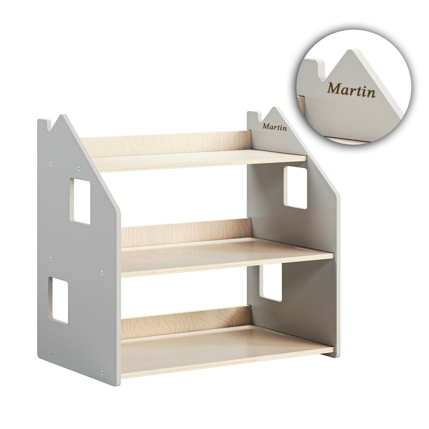 Kind bij BusyKids speelgoedrek – wit en grijs in de kinderkamer
