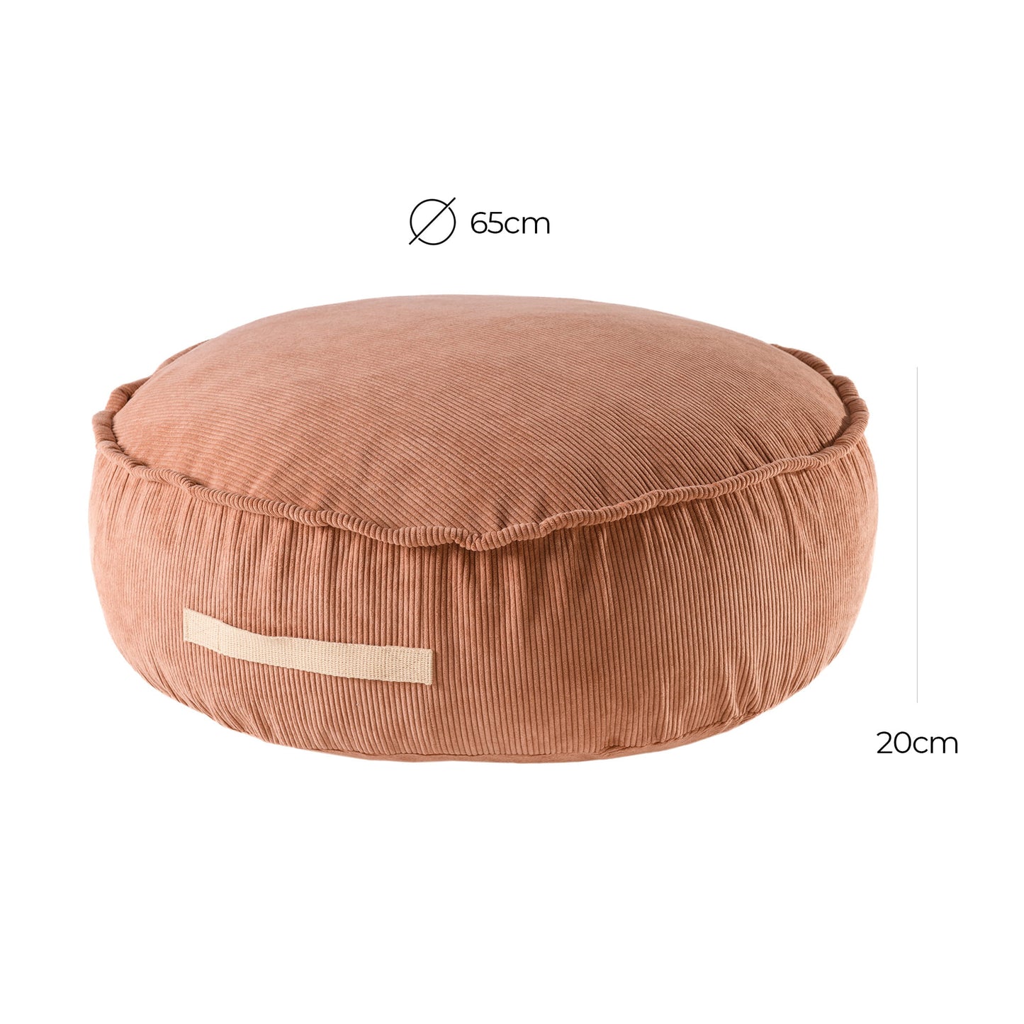 Slimcord Runder Pouf, Ziegel