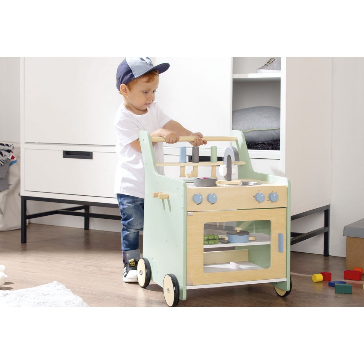 Kinderkeuken Kalle - loopwagen met keuken