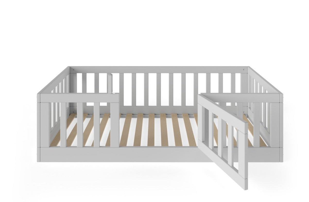 YappyCasa vloerbed met deurtje 160x80 cm grijs