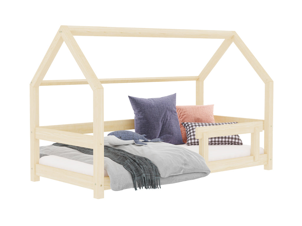 Huisbed Tery - houten kinderbed met bedrand