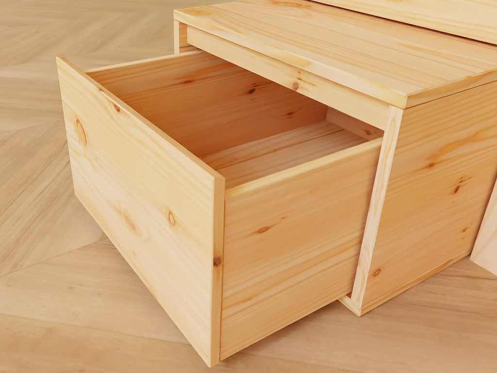 House bed Alpy bunk bed - side stairs with storage space