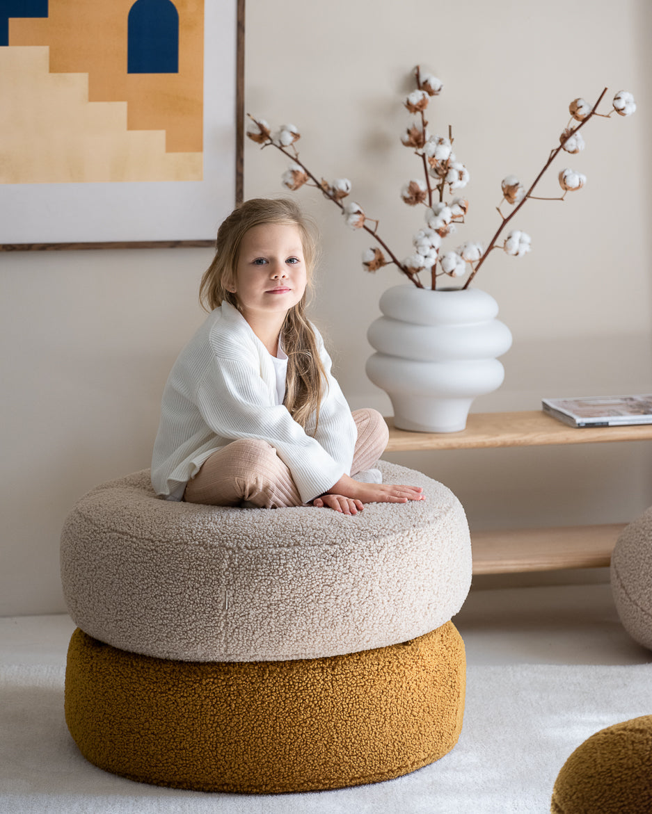 Wigiwama Maple Ottoman - teddy fabric ottoman