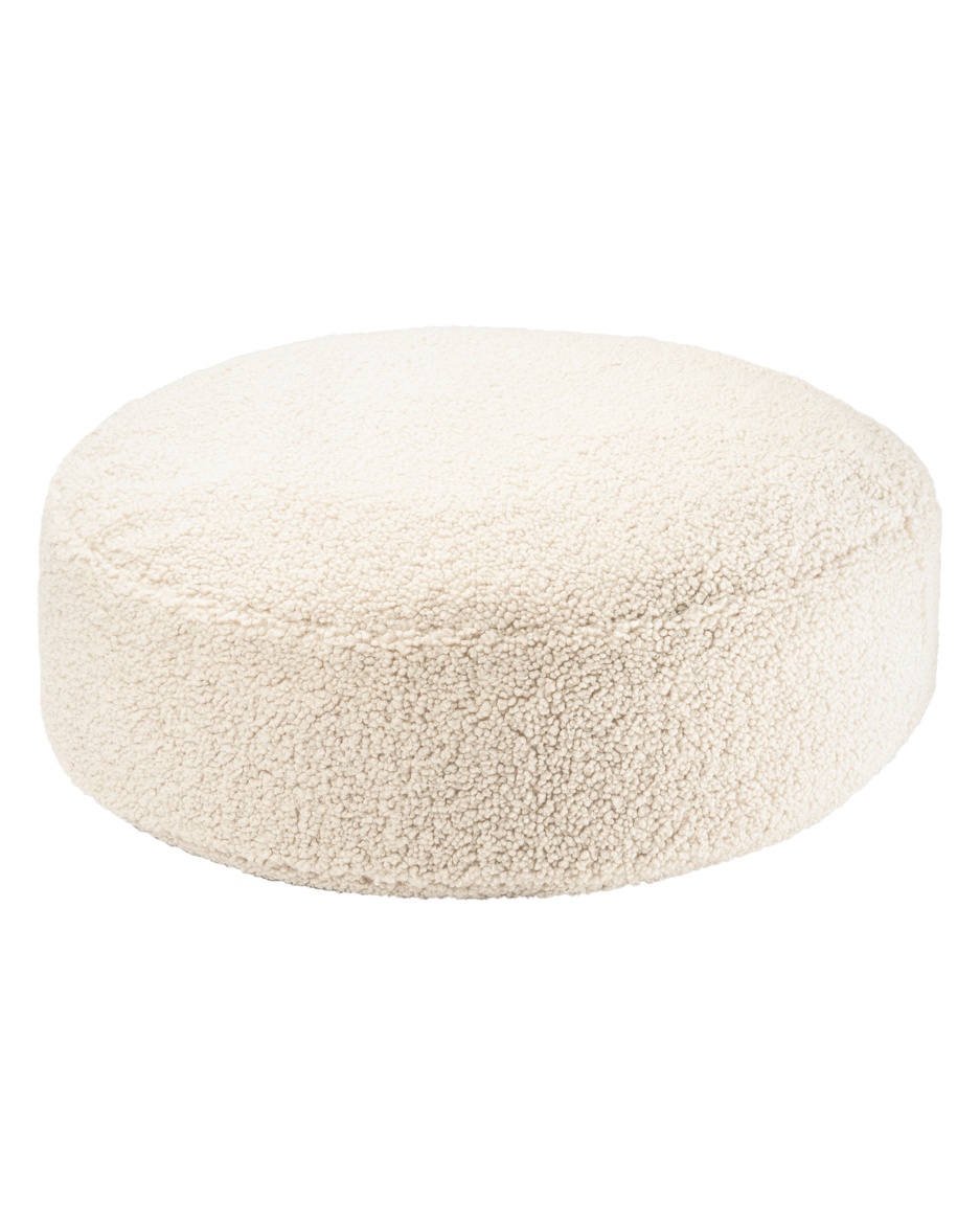 Wigiwama Cream White Ottoman - teddystof poef