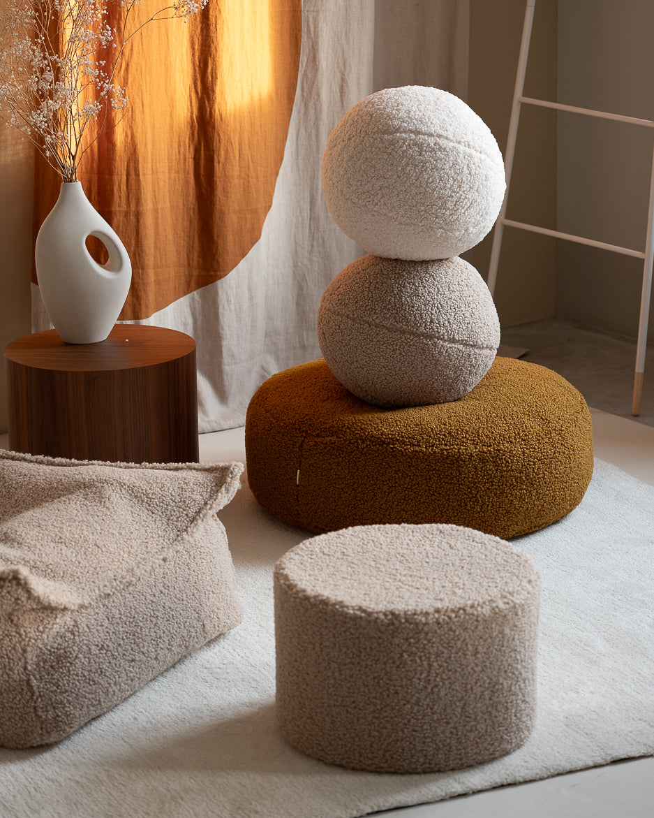Wigiwama Maple Ottoman - teddy fabric ottoman