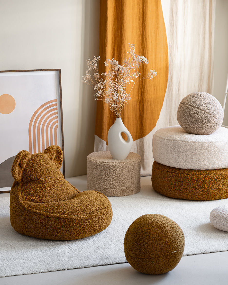 Wigiwama Maple Ottoman - teddy fabric ottoman