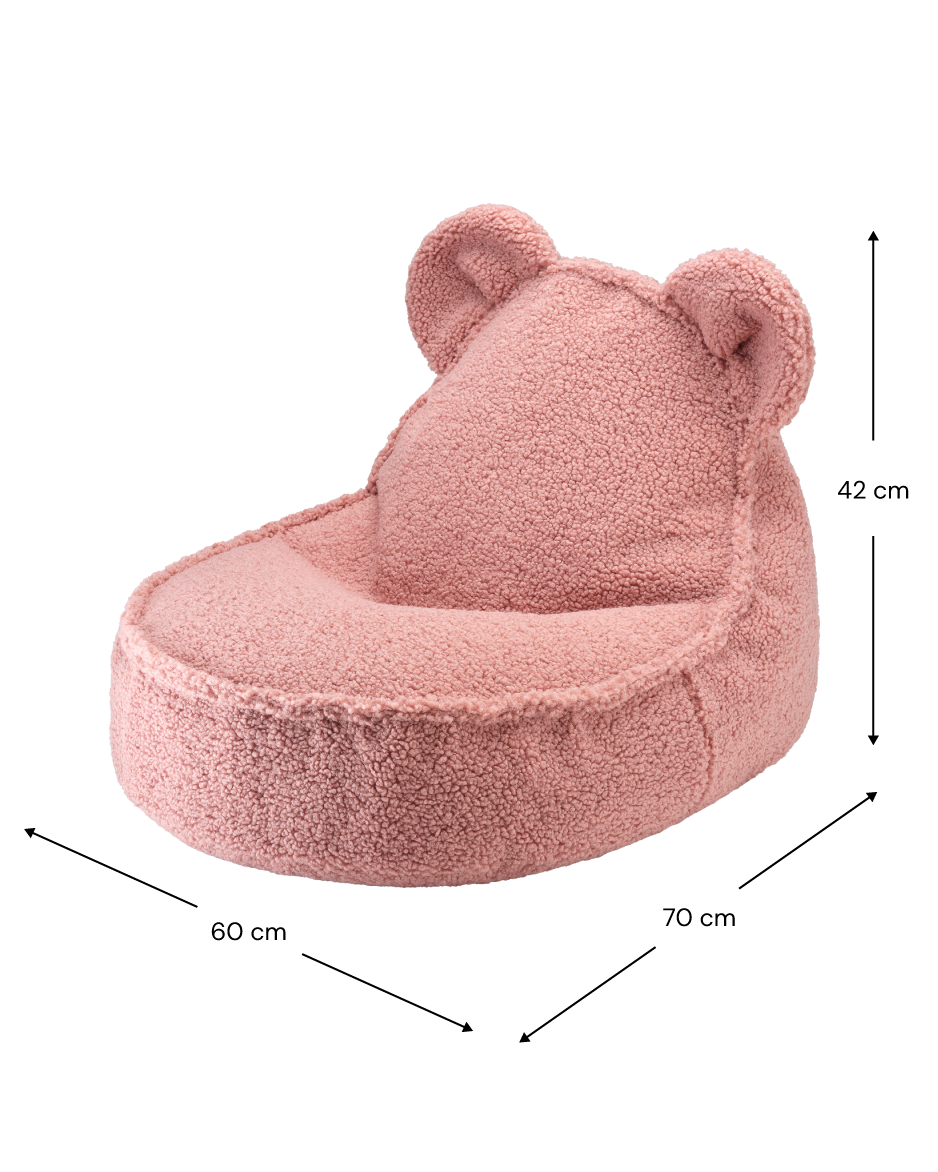 Wigiwama Guava Bear Beanbag - teddy fabric beanbag