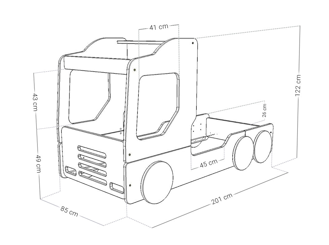Benlemi TRUCKY vrachtwagen kinderbed van hout