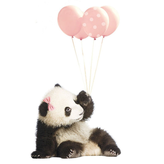 Panda Pink Balloons Wallsticker -