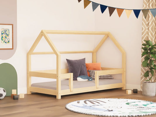 Huisbed Tery - houten kinderbed met dubbele bedrand