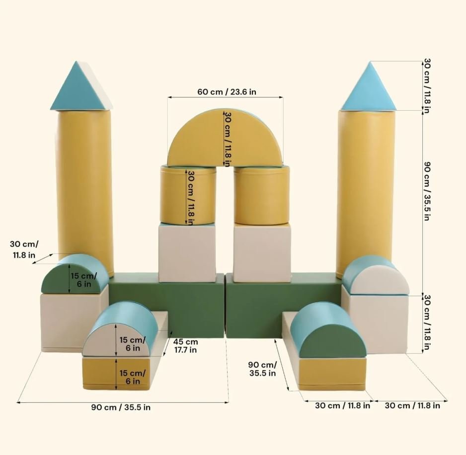 Soft Play kasteel - Fortress foam blokken -
