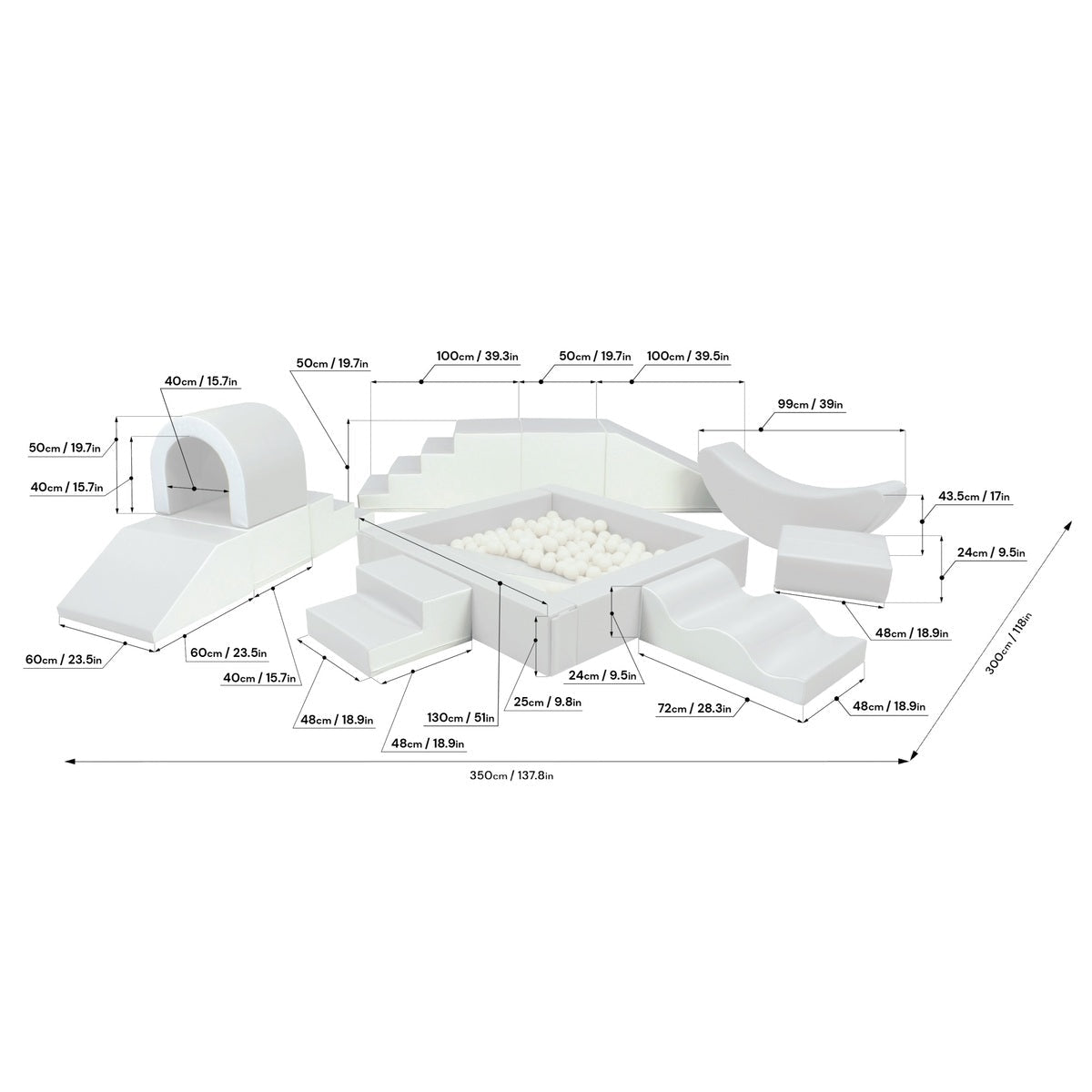 IGLU Party soft play foamblokkenset