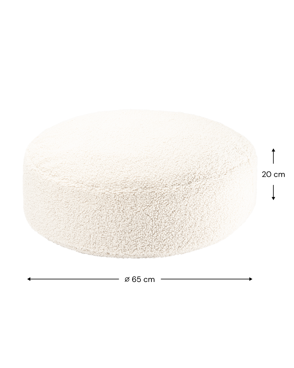 Wigiwama Cream White Ottoman - teddystof poef
