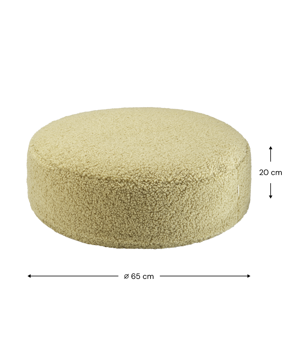 Wigiwama Matcha Ottoman - teddy fabric ottoman