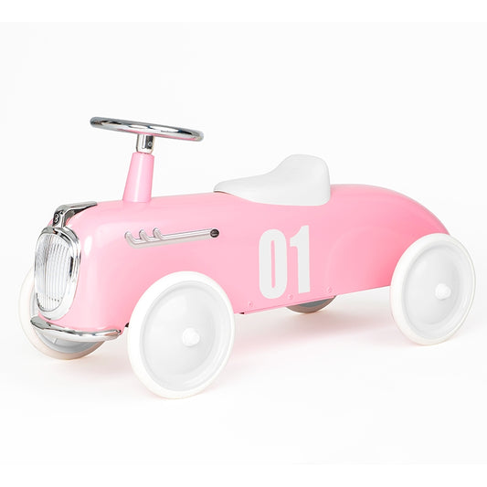 Vintage-Laufwagen rosa – Roadster-Rennwagen