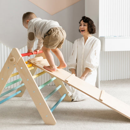 Pikler Triangle and double-sided board set - Bright