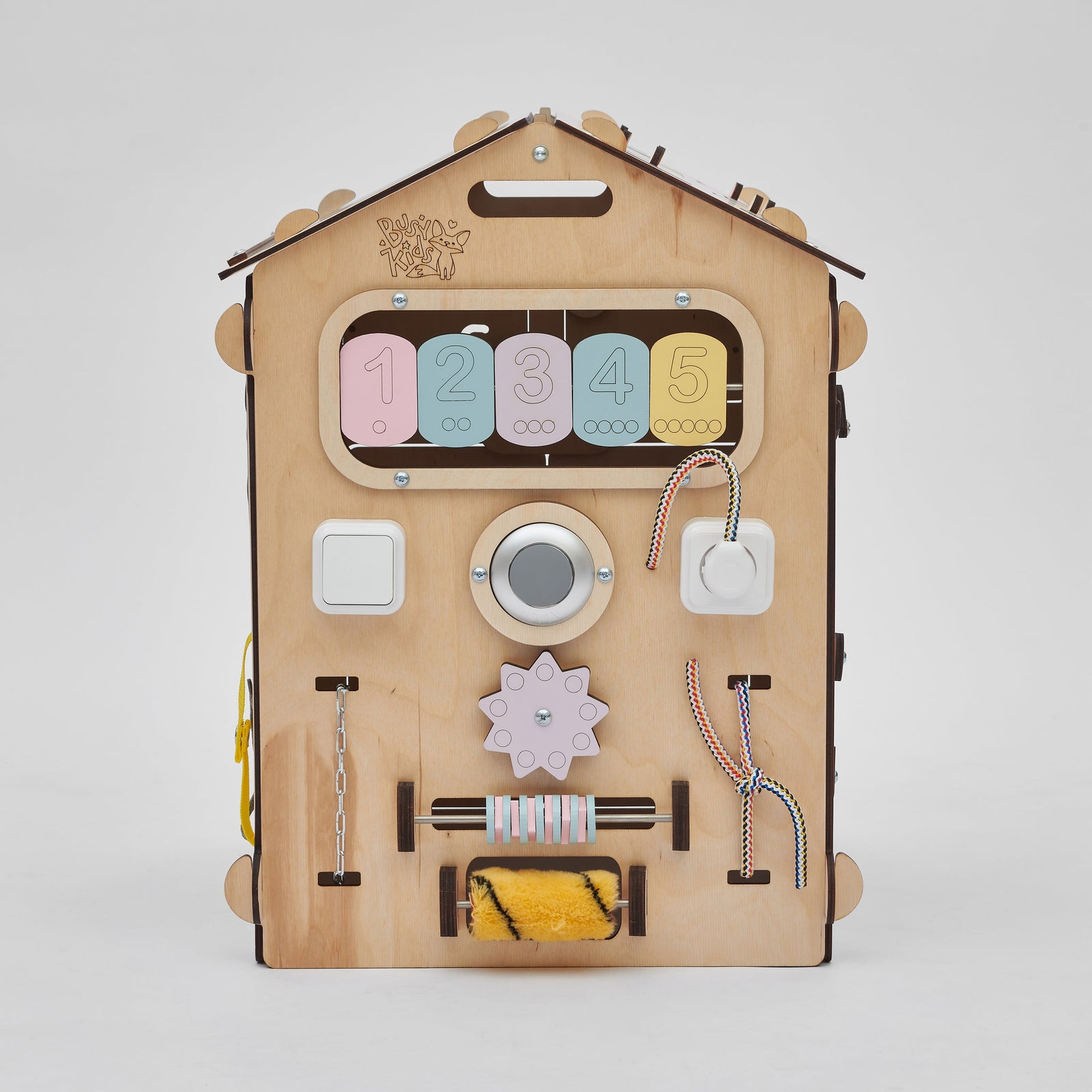 BusyKids Busy Board speelhuisje – naturel pastel, limited edition