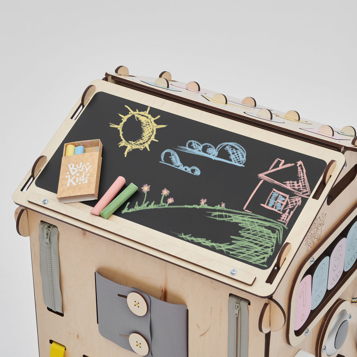 Set - BusyBoard Cottage natura/pastel and creative cube