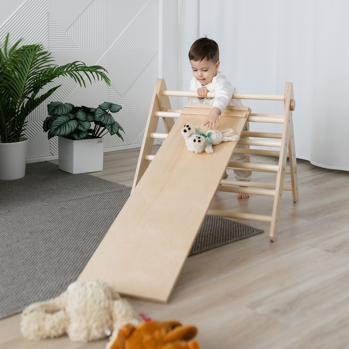 Pikler Triangle and double-sided board set - Bright