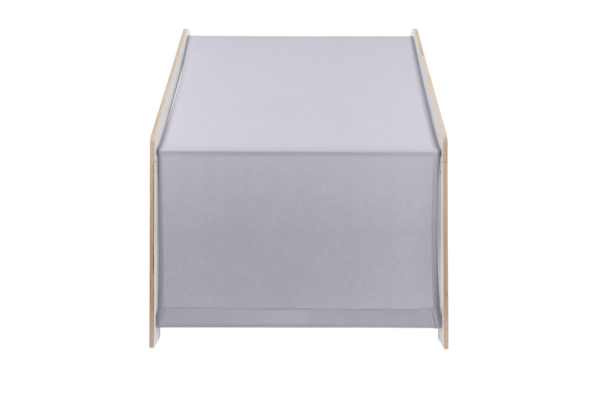 houten speelhuisje wit met blauw dak voor kinderkamer