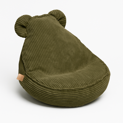 MeowBaby Aesthetic kinderzitzak met oortjes kaki