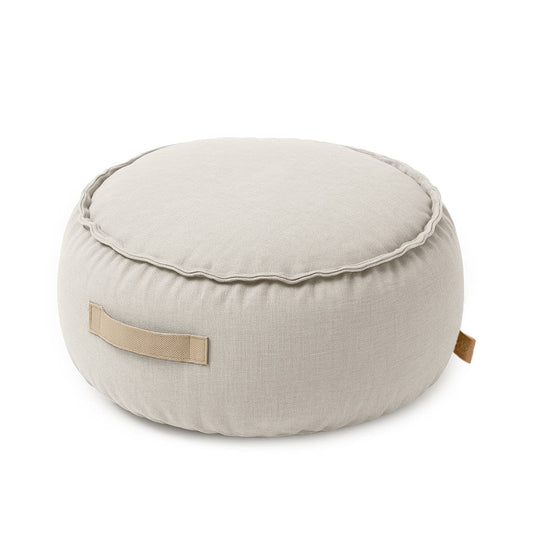 Outzy runder Pouf, Haferrosa Beige