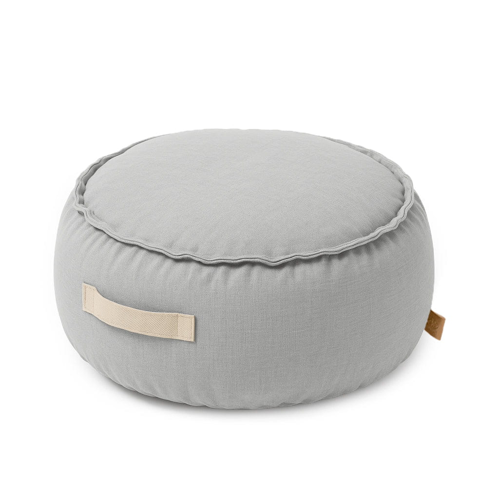 Outzy Runder Pouf, Federnebelgrau