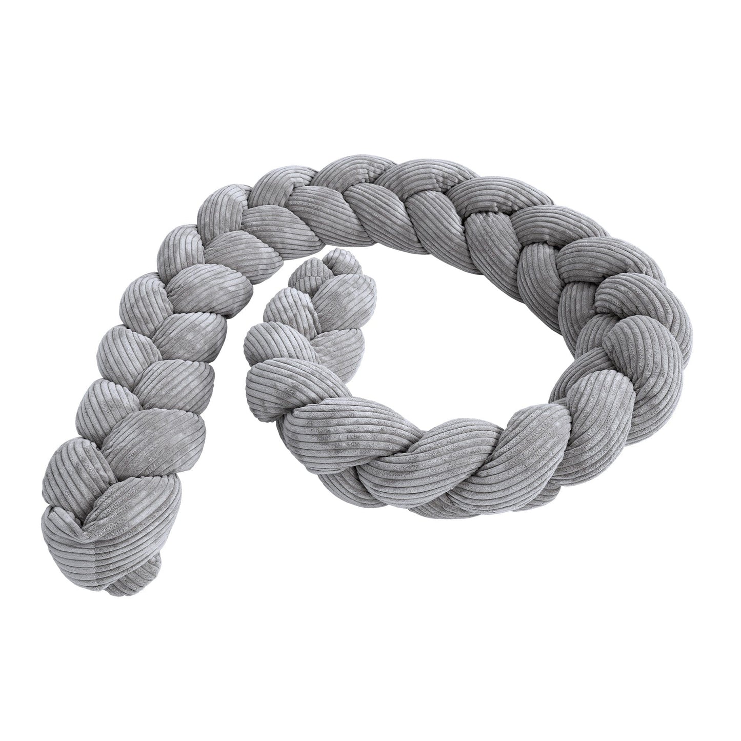 Crib Bumper Braid  -  Soft Protective Bumper for Babies | Aesthetic Grey Size M  -  200 cm