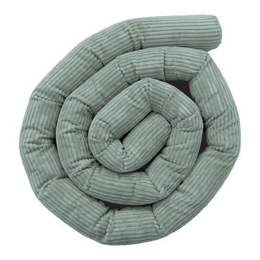 Protective Roll Bumper for Baby Crib  -  Safe Roll | Aesthetic Olive Green Size 1,5m