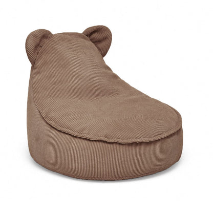 MeowBaby Slimcord kinderzitzak met oortjes bruin