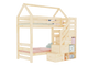 Huisbed Alpy stapelbed - trap voorkant met opbergruimte