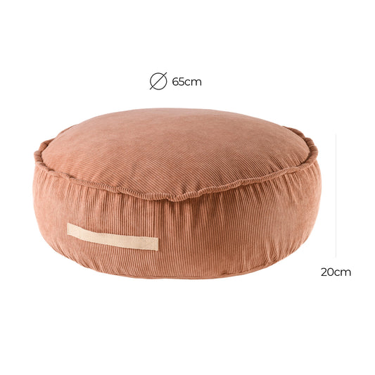 Slimcord Runder Pouf, Ziegel