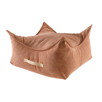 Slimcord Quadratischer Puff, Ziegelrot