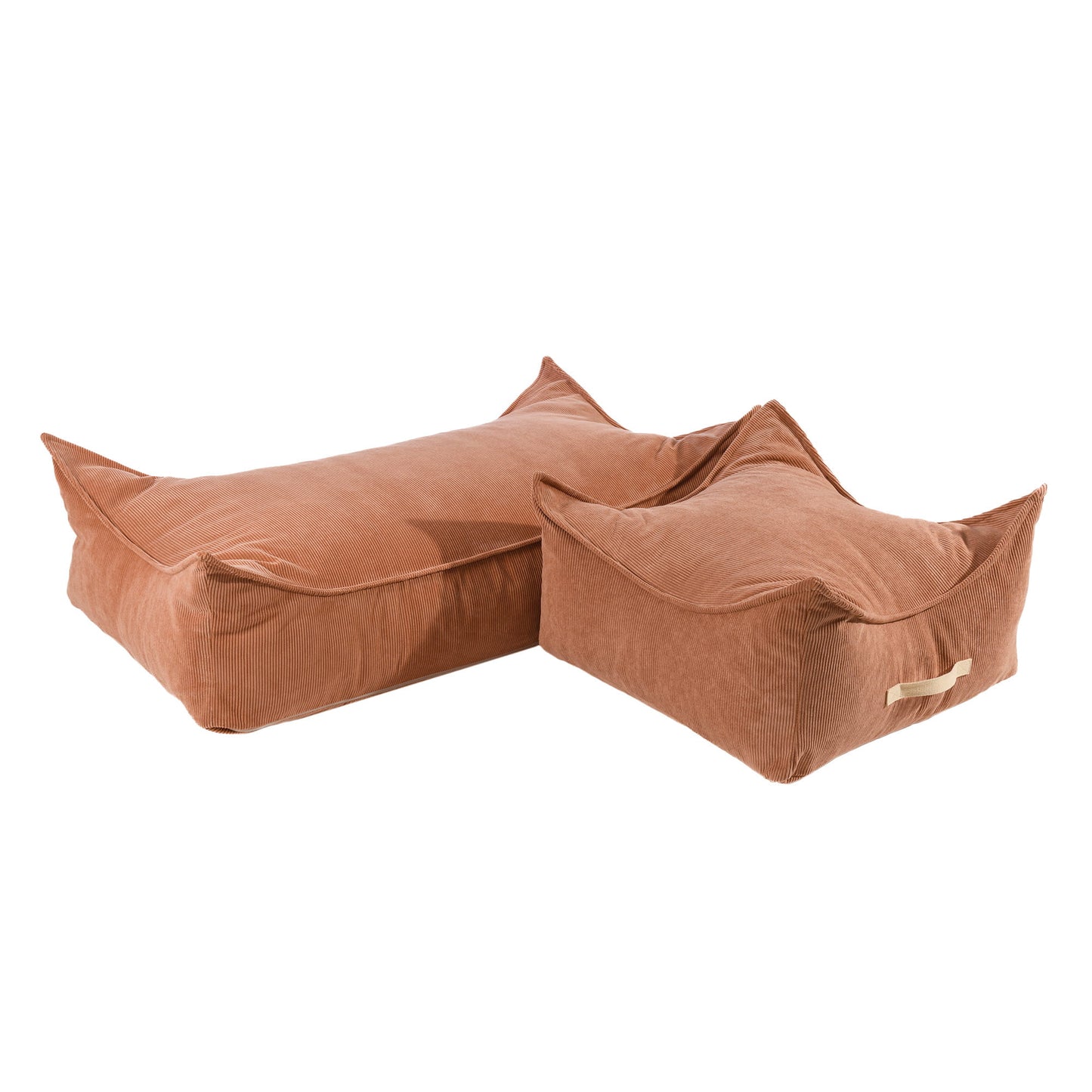 Slimcord Quadratischer Puff, Ziegelrot