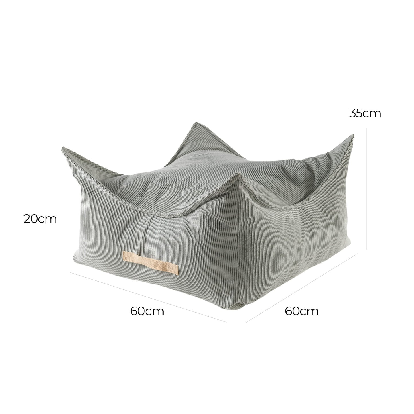 Slimcord Square Puff, Grau