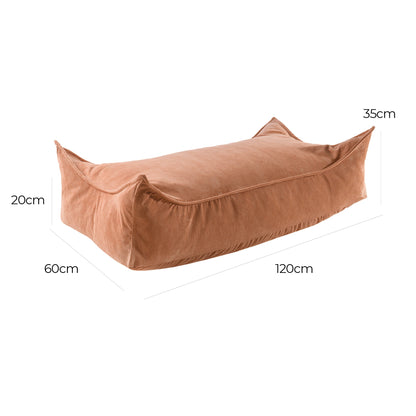 Slimcord Rechteckiger Puff, Ziegel