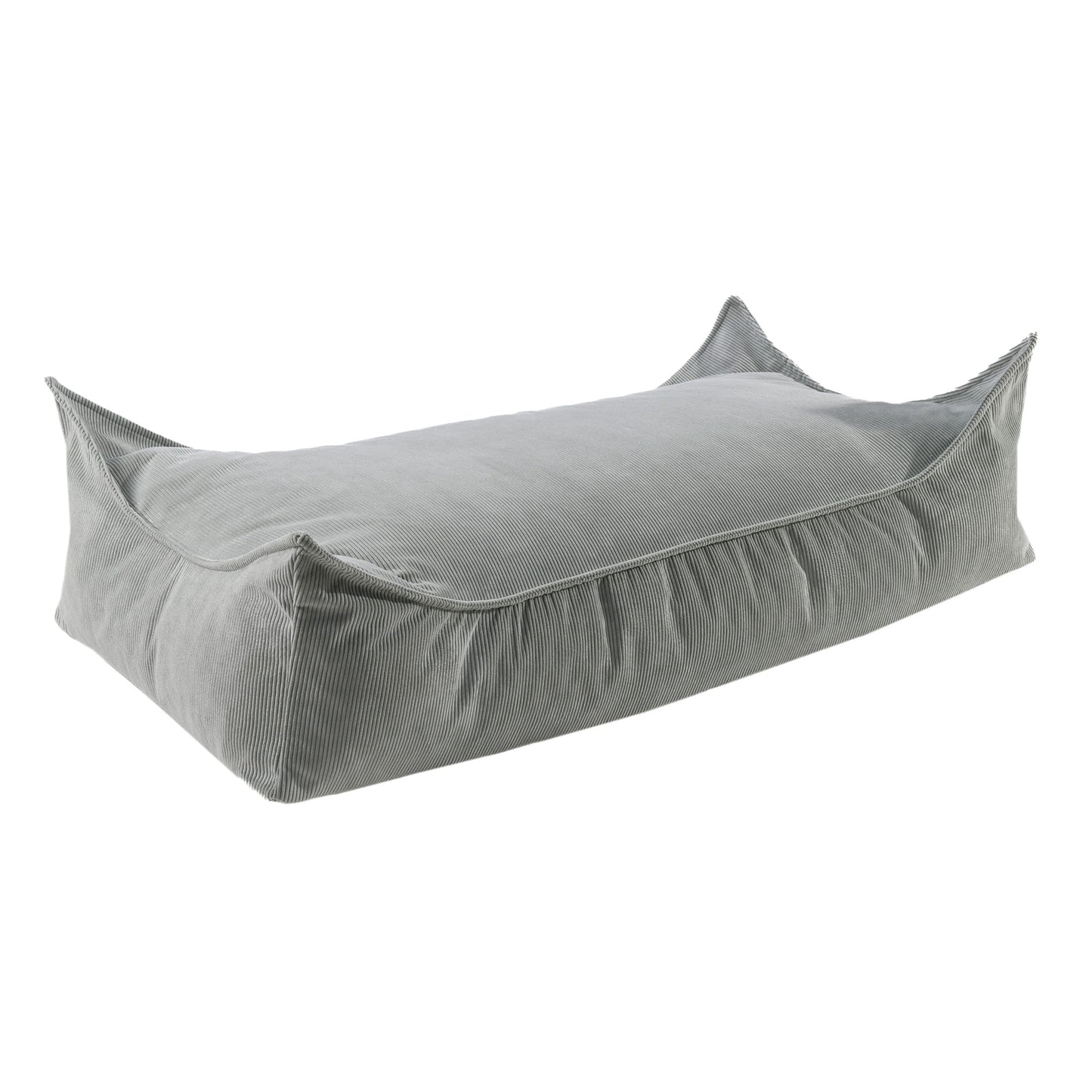 Slimcord Rechteckiger Puff, Grau