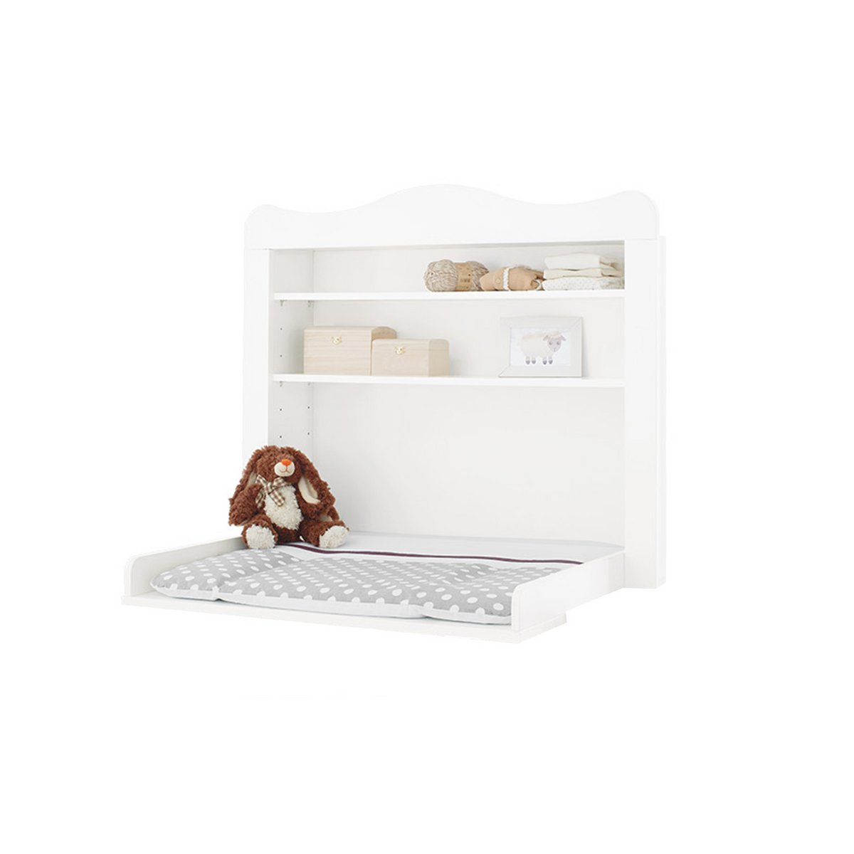Breed Florentina commode-opzetstuk met twee planken en verschoonblad