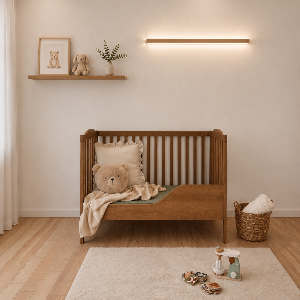 ATB NUBI 120 × 60 cm oak cot + sofa – eikenhout