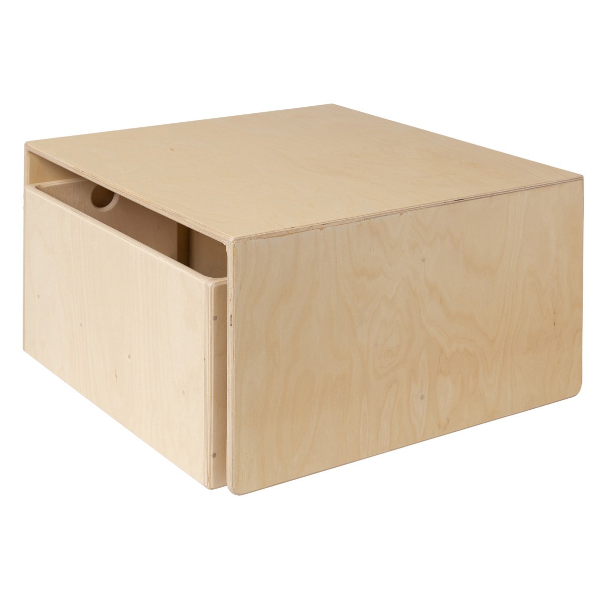 Houten kubustafel & kinderbank - 75x75x40 cm