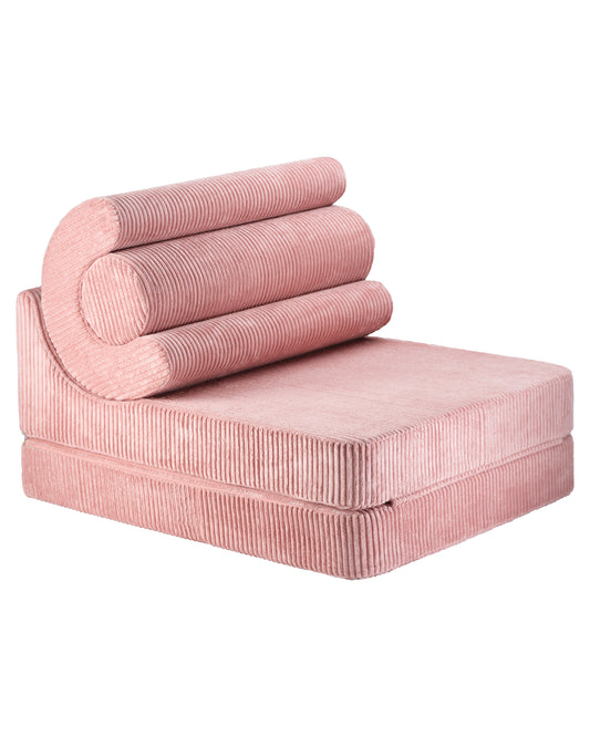 Wigiwama Pink Mousse Flipster - ribstof kinderstoel