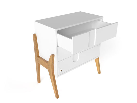 YappyIcon commode met drie lades in wit met eiken