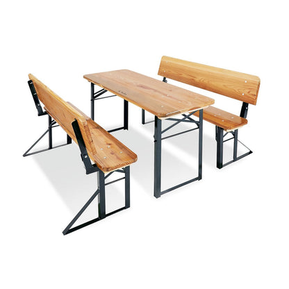 Children's bench and table set for outdoor festivities "SEPP MIT Lehne", 3 pieces