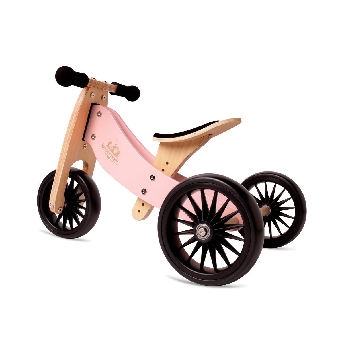 Kinderfeets 2-in-1 houten loopfiets & driewieler Tiny Tot Plus - Rose