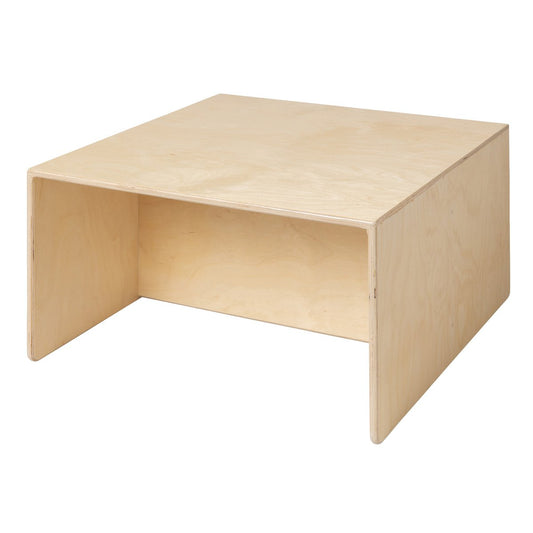 Wooden cube table &amp; children's bench - 75x75x40 cm