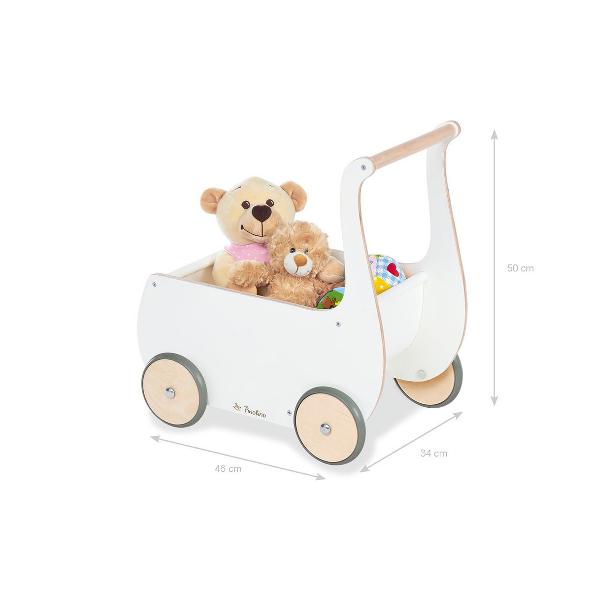 Poppenwagen 'Mette', wit