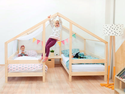 House bed Villy - wooden children's bed for 2 - duo bed house